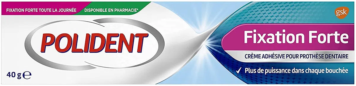 Polident Crema fissativa forte per tutto il giorno, per protesi dentali parziali o complete, confezione da 6 x 40 g