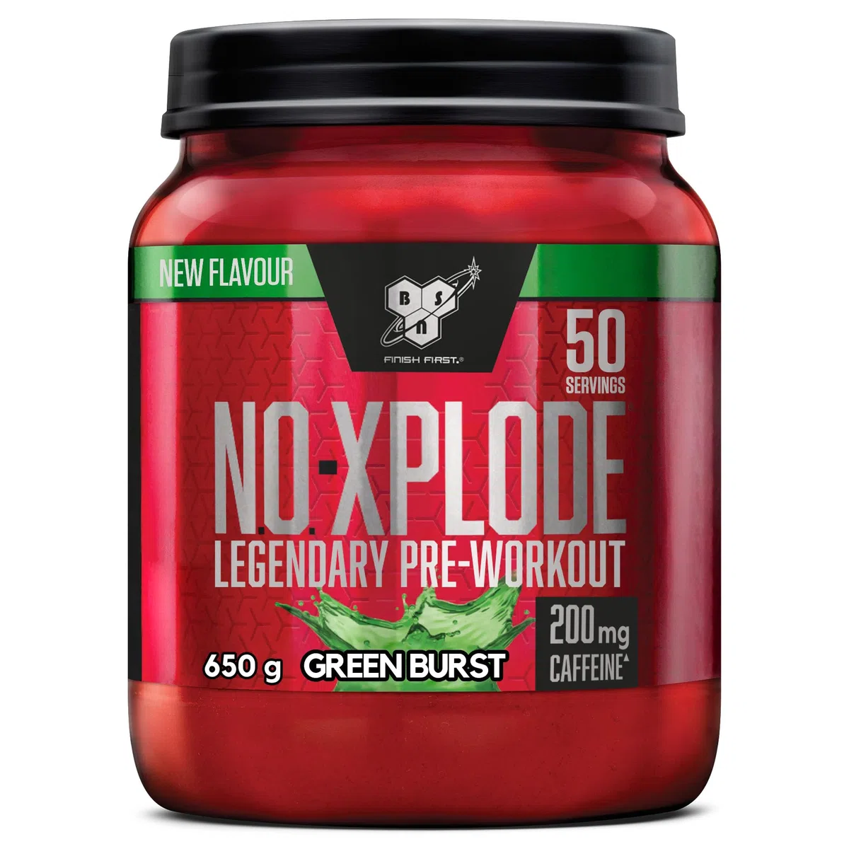 BSN Nutrition N.O.-Xplode, Integratore Alimentare in Polvere Pre-Allenamento, Supporto per Energia e Concentrazione con Caffeina, Aminoacidi, Vitamina C e Zinco, Gusto Green Burst, 50 Porzioni, 650 g