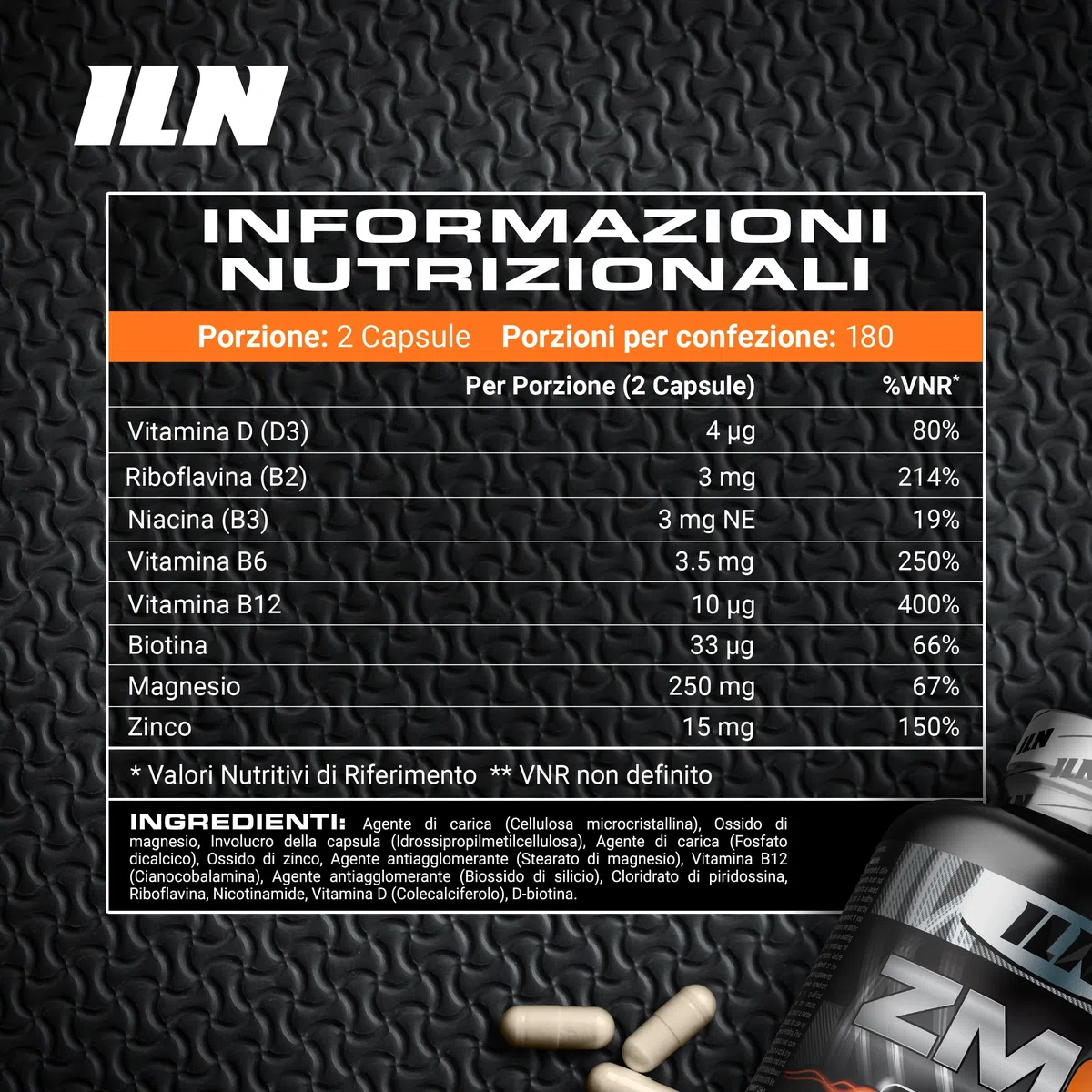 ZM6 - Integratore zinco magnesio - zinco integratore alto dosaggio con vitamina B6 - per normale funzione muscolare - 360 capsule vegane