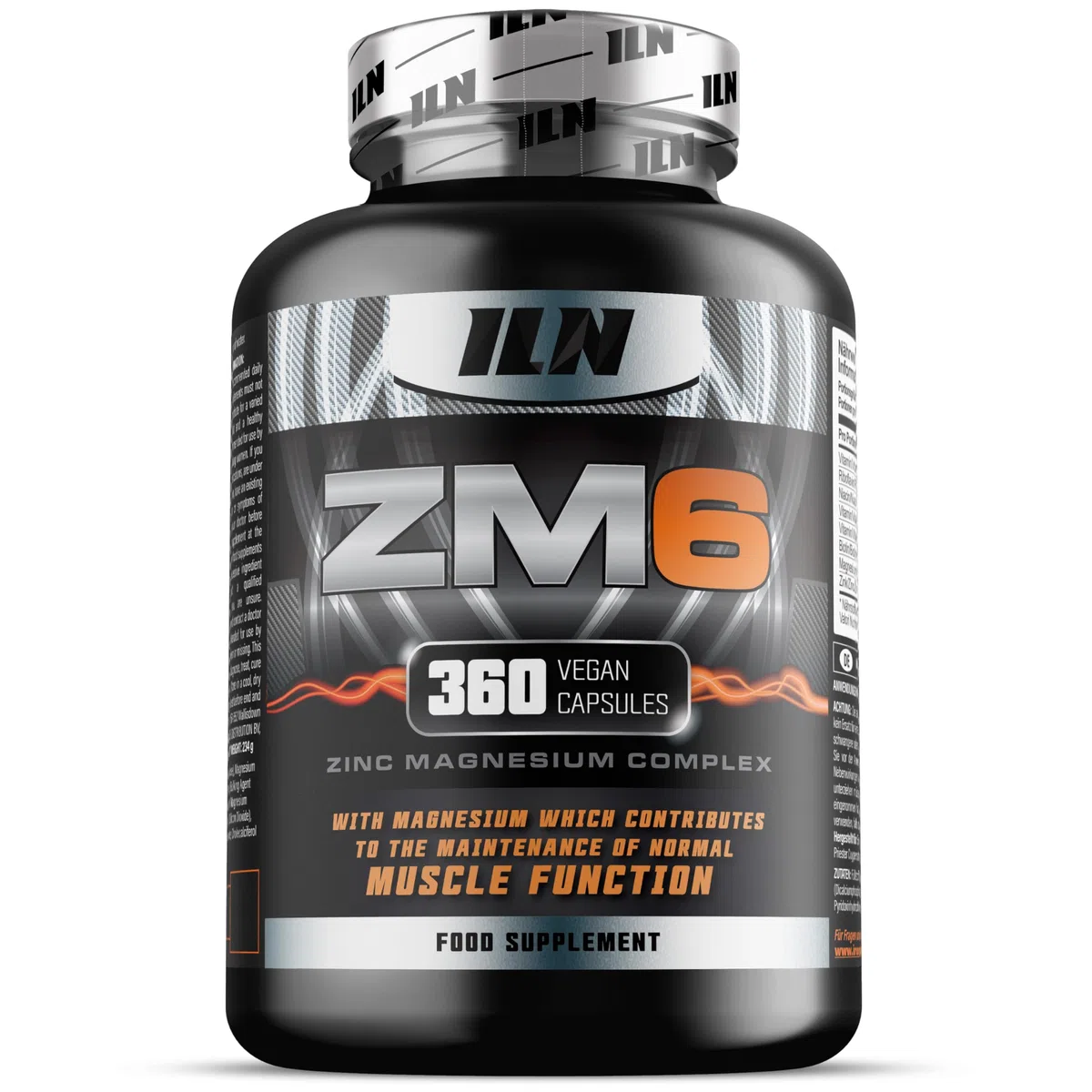 ZM6 - Integratore zinco magnesio - zinco integratore alto dosaggio con vitamina B6 - per normale funzione muscolare - 360 capsule vegane