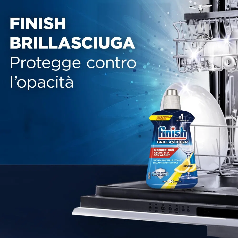 Finish Kit Lavastoviglie, Finish Powergel Detersivo Lemon 90 Lavaggi, Brillantante Limone 500ml, Curalavastoviglie 250ml, Cristalli di Sale 1kg