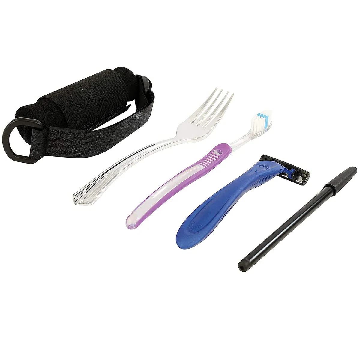 YJZQ Adattatore Aiuto Mangiare Utensili Adattivi Cinturino Posate Polsino Da Usare Cucchiaio per Anziani Disabili