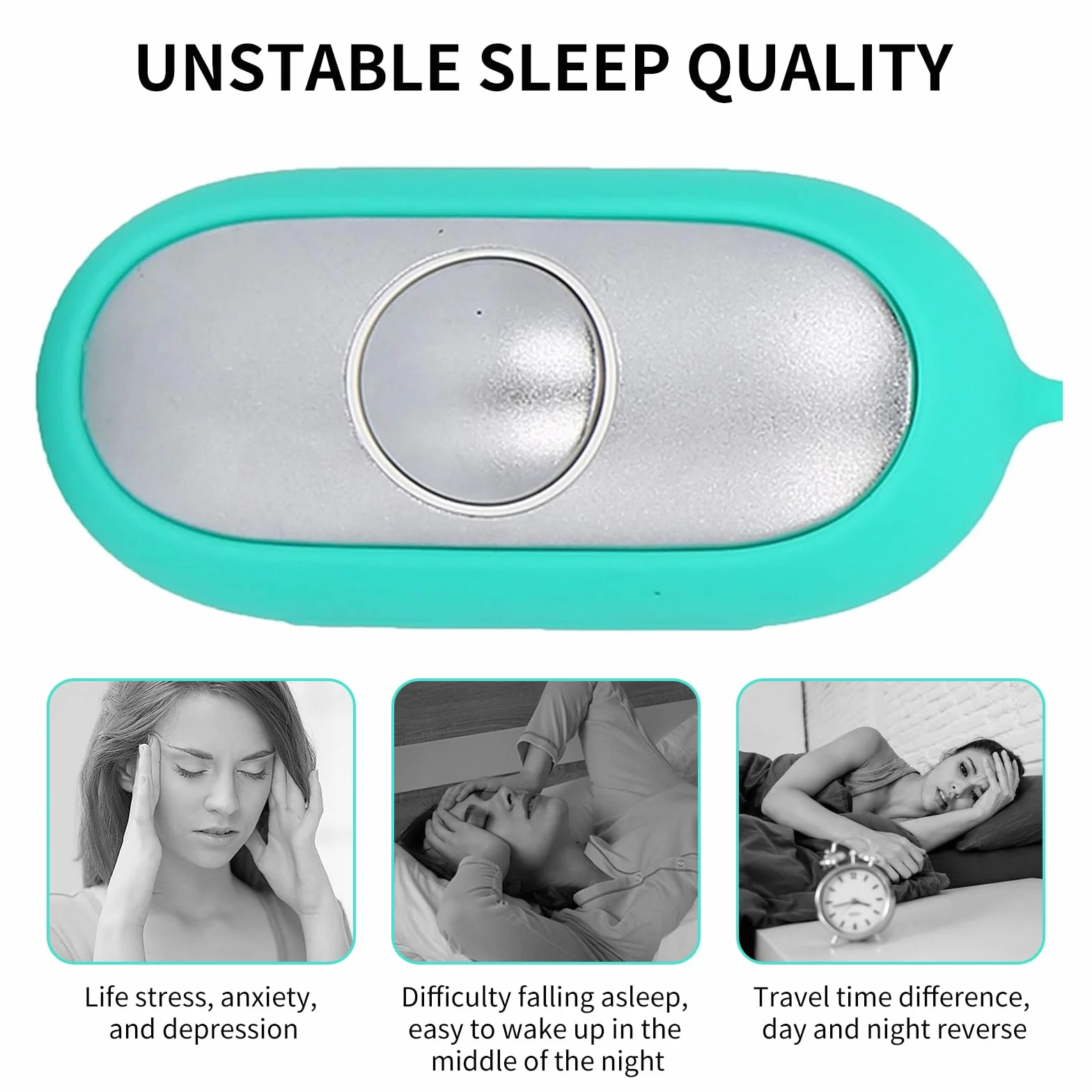Dispositivo Aiuto Dormire Palmo Calmo, Macchina Strumenti l'insonnia a Microcorrente Ricarica USB, Alleviare Pressione dell'ansia Sonno Dormire Velocemente, AusiliDormire Alleviare Stress Degli Adulti
