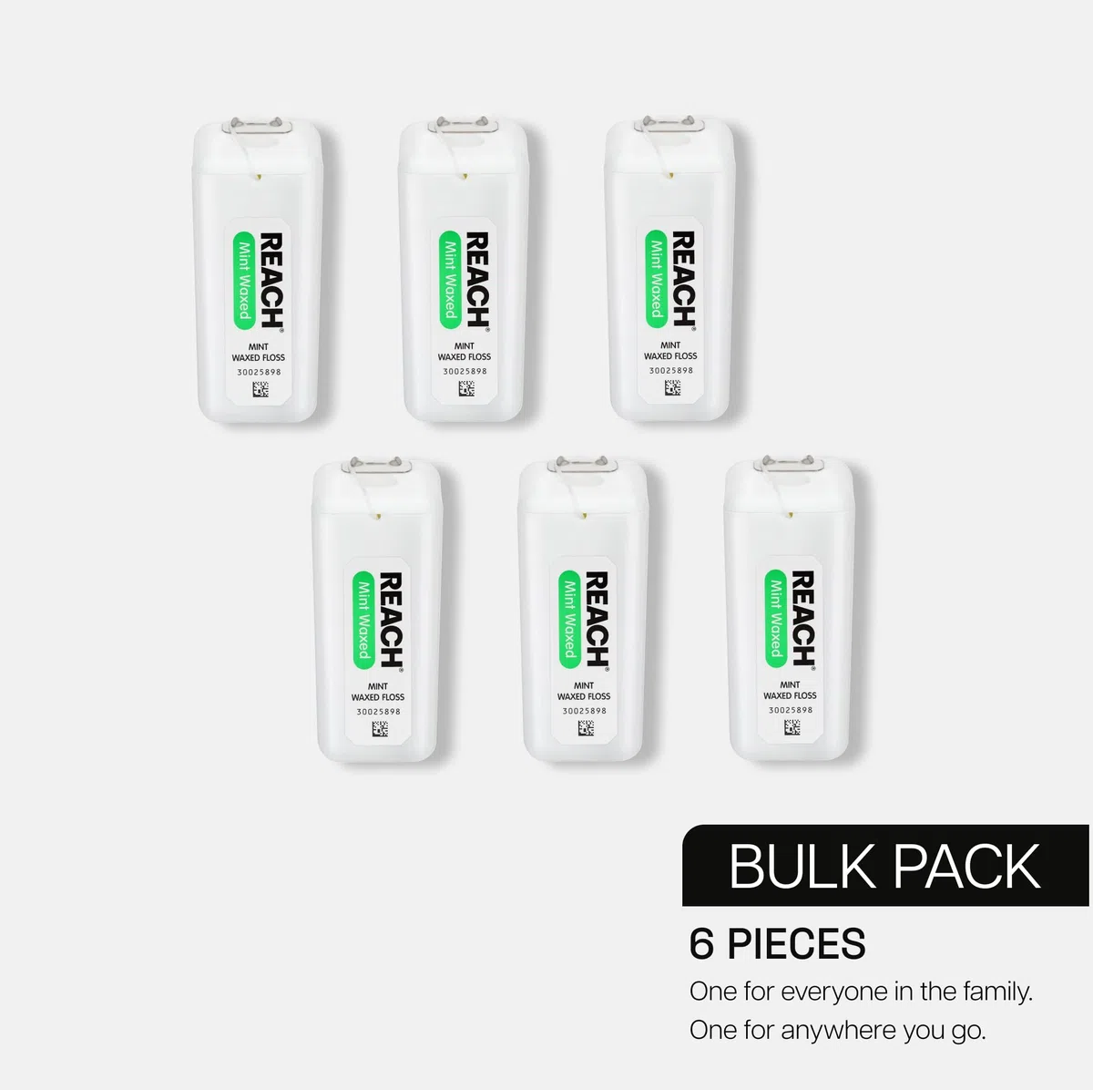 Johnson Johnson & Reach Dental Floss Mint cerato, 200 m, confezione da 6 pezzi