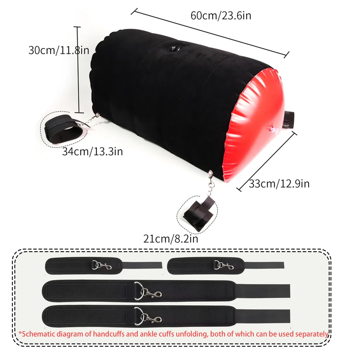 Cuscino BDSM, kit di legami con manette per polsi e cosce, mobili sessuali innovativi per donne e coppie, cuscino gonfiabile, giocattoli del sesso