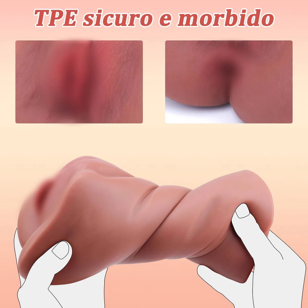 742G 3IN1 Realistico Masturbatore Uomo, Sex Toys Realistico Masturbarsi con 3D Vagina Finta Anale Pompino Giocattolo Del Sesso per Gli Uomini, Sexy Shop Hot Oggetti Sex Toysper per Uomini Sex Toy Uomo