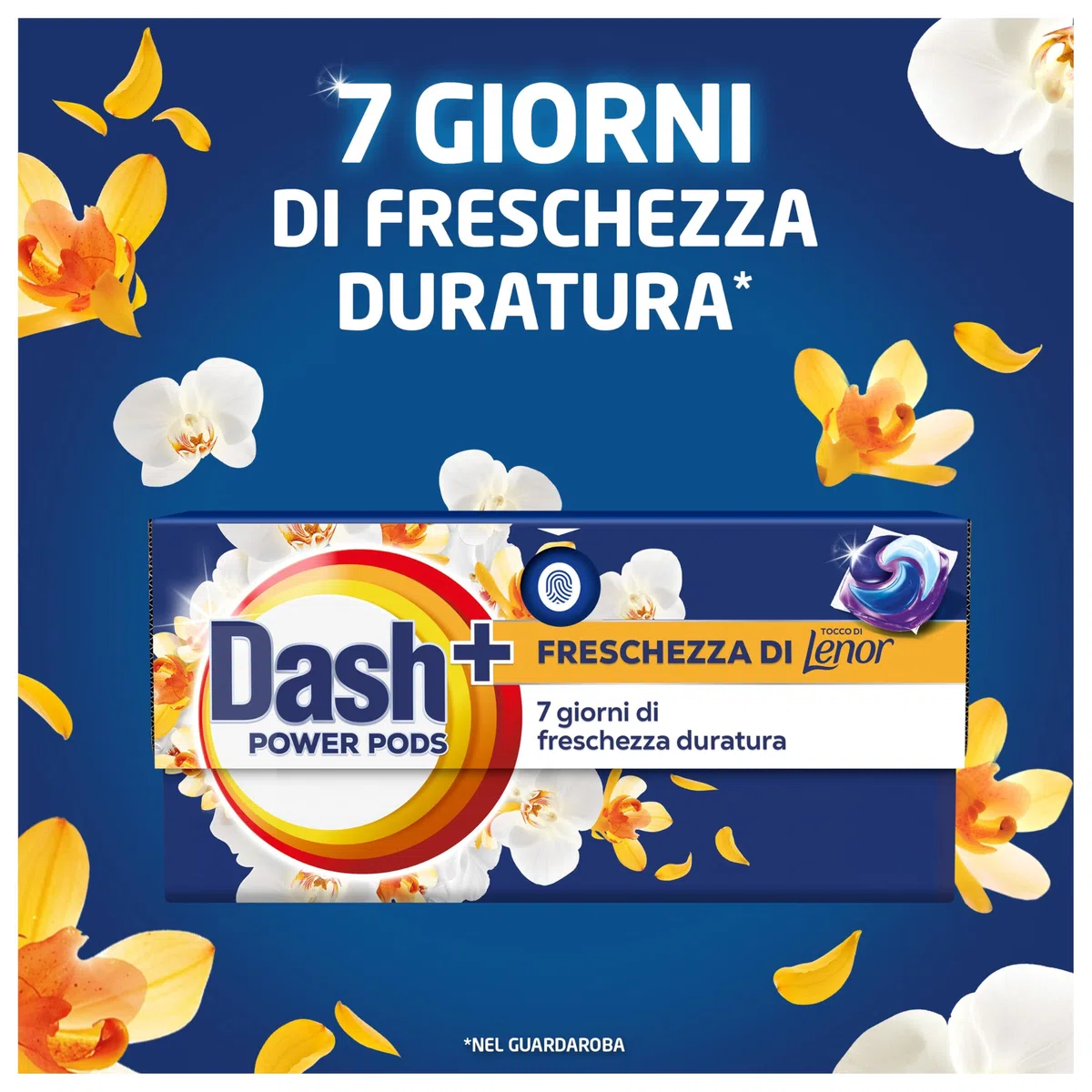 Dash Power Pods Detersivo Lavatrice In Capsule, 105 Lavaggi(3x35), Freschezza Di Lenor, Oro e Fiori di Vaniglia, Freschezza che dura 7 Giorni, Pulizia Impeccabile