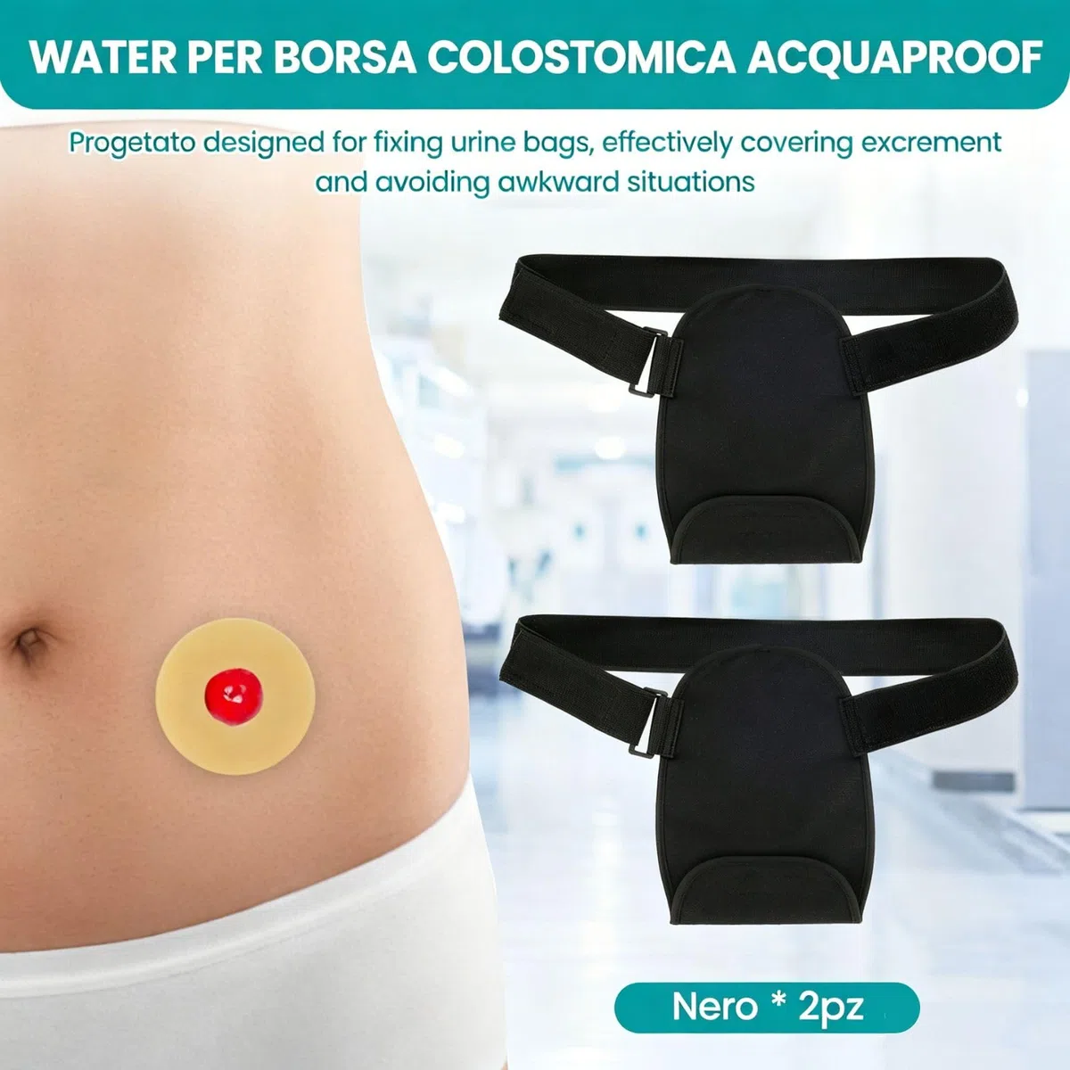 2 pezzi copertura per stomia 31 x 18,5 x 94 cm Atoma impermeabile copertura regolabile sacchetto per stomia sacchetto colostomia sacchetto per stomia sacchetto ileostomia sacchetto per urrostomia