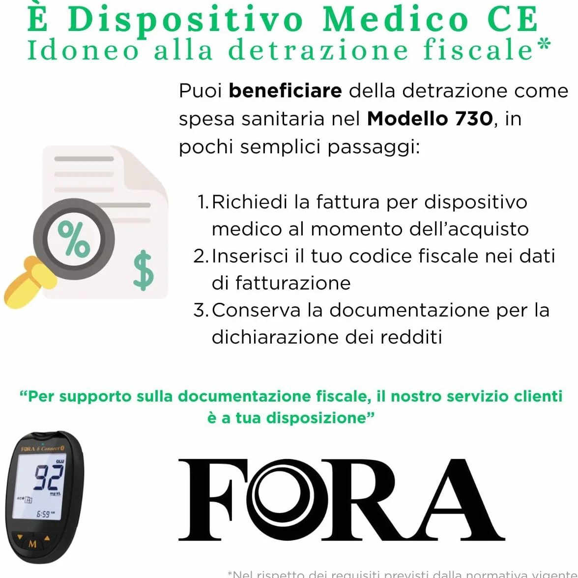 FORA Strisce Reattive per Colesterolo Totale, 10 Pezzi