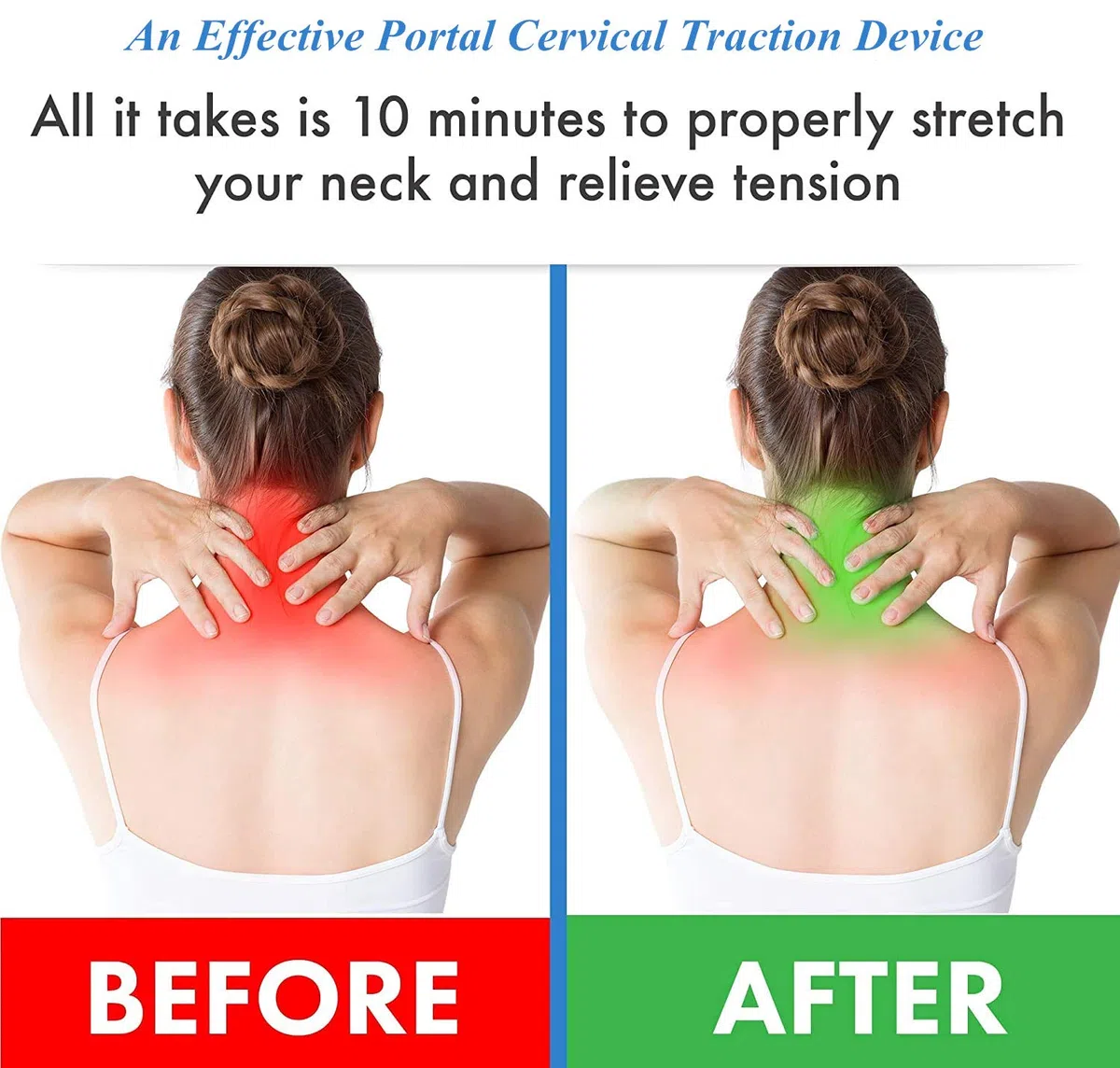 Kit di trazione cervicale, Kit Completo di trazione cervicale, Dispositivo di trazione cervicale di Dimensioni Regolabili Amaca Sollievo al Collo Sistema di trazione cervicale per Uomo per