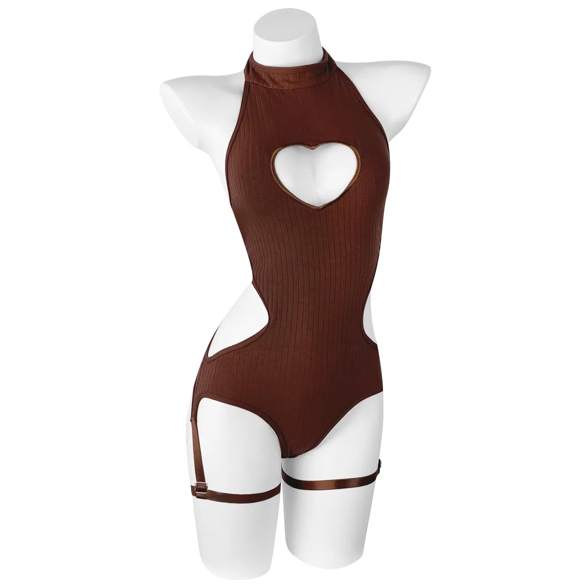 KORURACLUB Body Sexy da Donna Senza Schiena Hollow Body nero Sexy Vestito da Club Rave Costume Cosplay Lingerie
