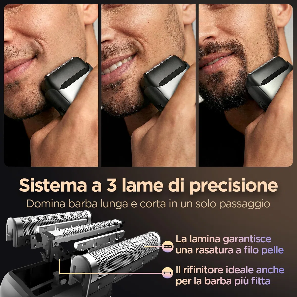 Yineel VT100 Rasoio Elettrico Uomo, Mini Rasoio a Lamelle con 3 Testine Flottanti, Impermeabile IPX7, Type-C Ricarica, Compatto e Portatile, con Custodia, Regalo per Uomo