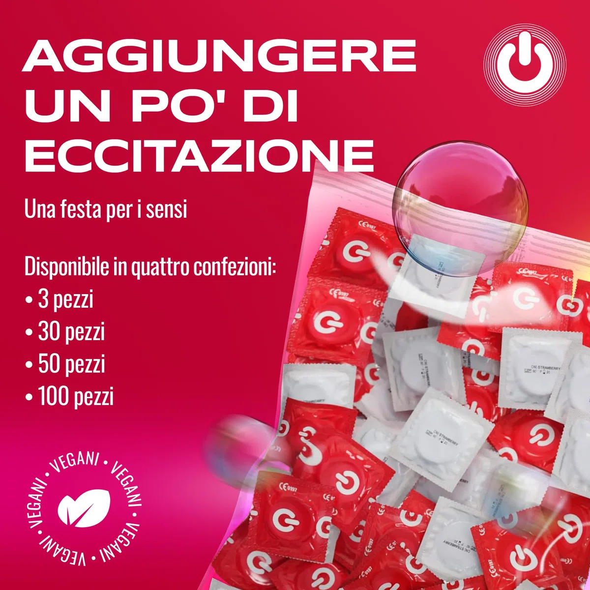 ON) Preservativi Super Sottili | 54 mm di larghezza | Pacco da 100 pezzi | premium ultra sottili | Spessore parete extra sottile 0,055 mm | per Uomini