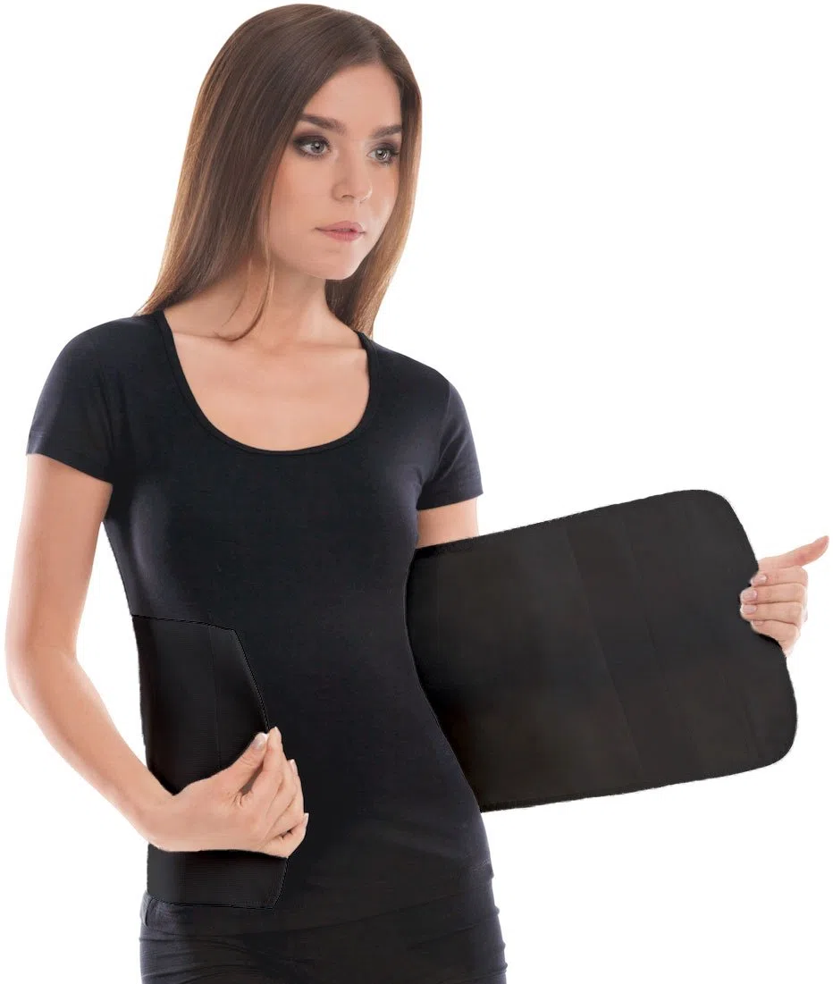 TOROS-GROUP Fascia post operatoria е dopo parto-Fascia contentiva- Cintura post operatoria- Pancera Addominale Per Compressione-Altezza 24 cm UNISEX Large-Nero