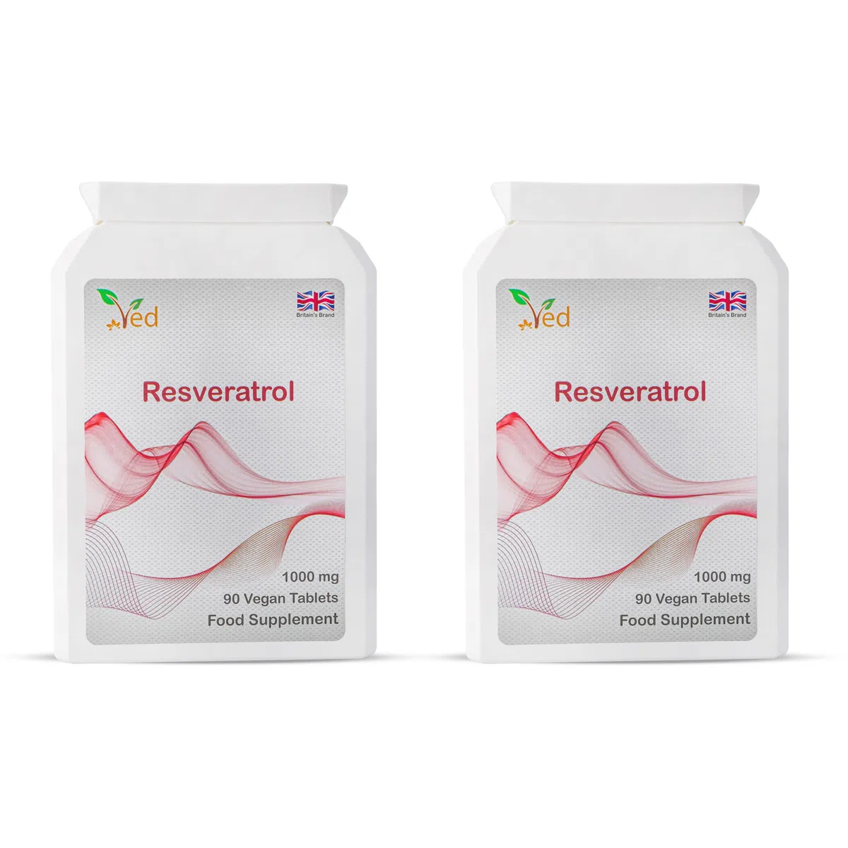 Ved Anti-età, Salute del cuore, Supporto immunitario | Integratore antiossidante | Compresse di resveratrolo | 1000 mg x 90 compresse ((confezione da 2)