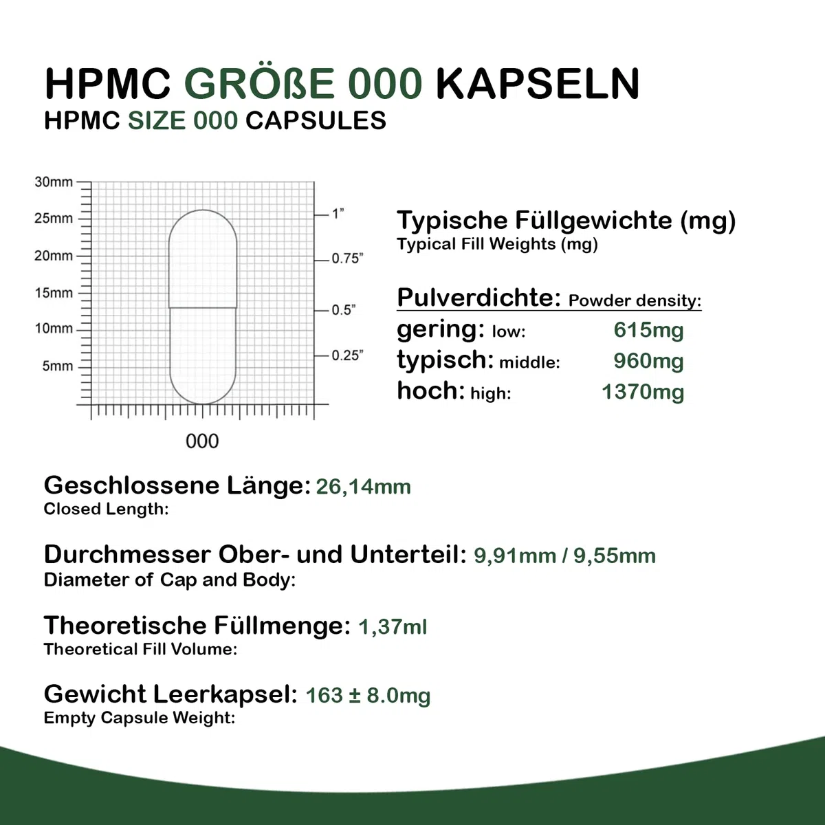 SHROOMY Capsule vuote HPMC – Dimensione 000 – vegano e trasparente – 500 pezzi