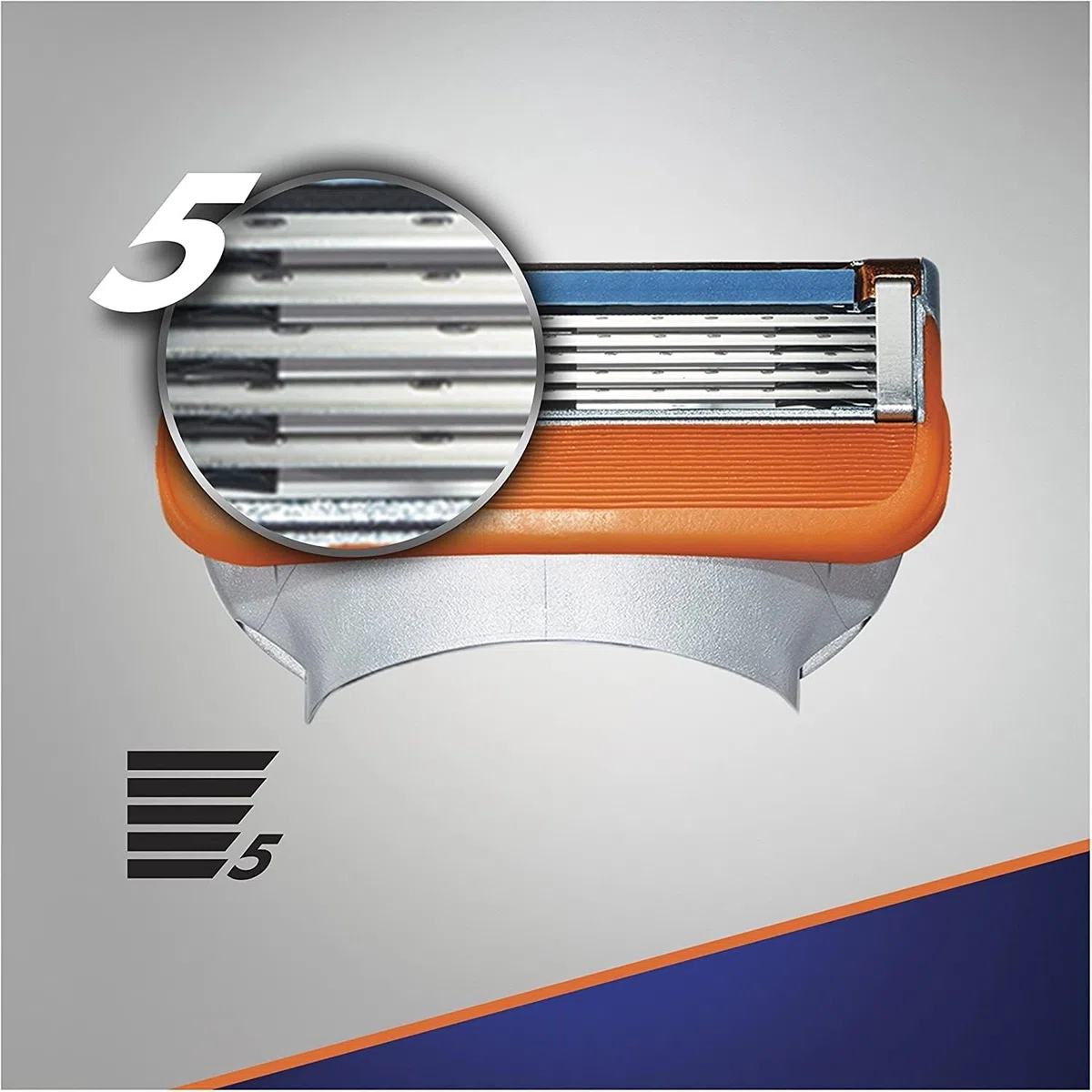 Gillette Fusion 5 lame da barba, 8 lame di ricambio per rasoio umido da uomo con 5 lame