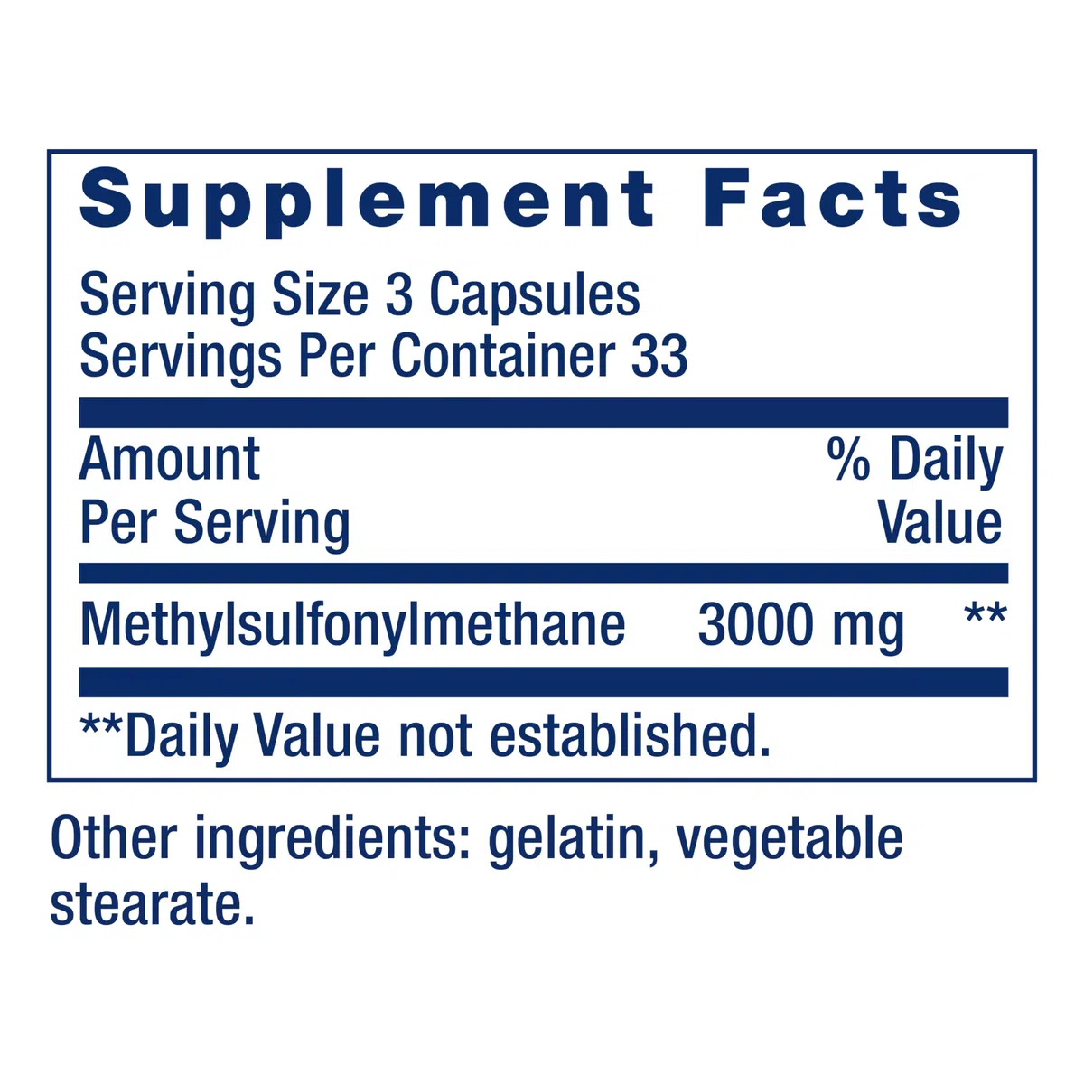 Life Extension, MSM 1000 mg, 100 capsule