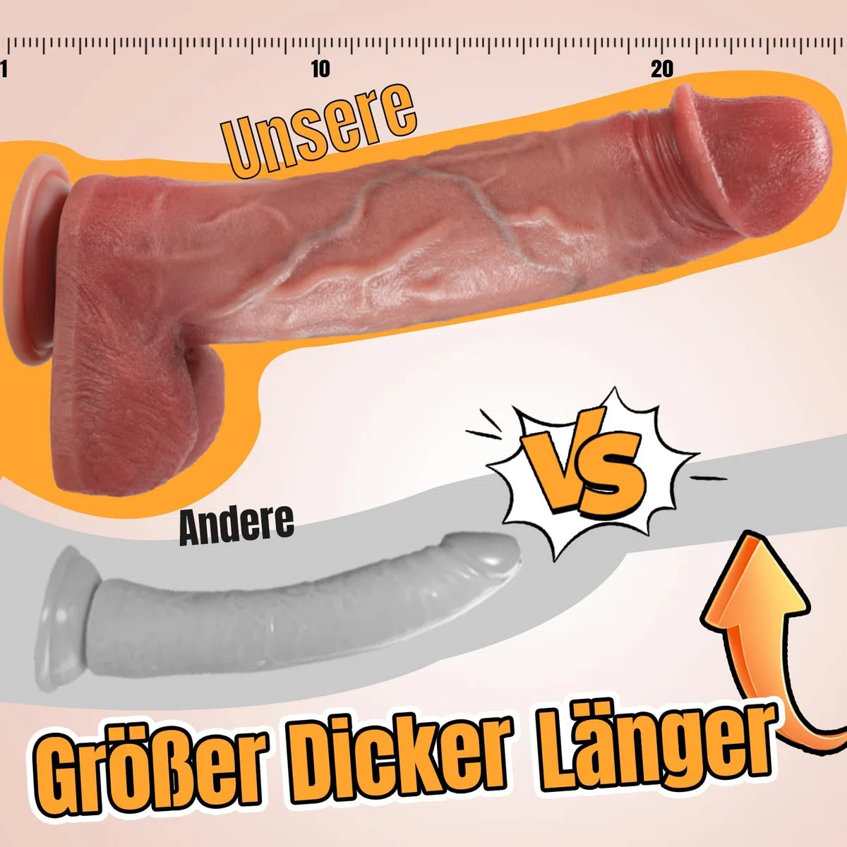 PRONFANS Dildo Realistici Sex Toys per Donna 27.5cm Realistico Pene Finto per Donne Plug Anale Sex Toy per Uomini Dildo Anali XXL per Coppie con Doppio Silicone Liquido e Forte Ventosa