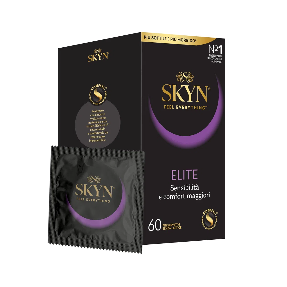SKYN Elite - Preservativi Senza Lattice in Poliisoprene - Ultramorbidi e Ultrasottili, 60 Pezzi