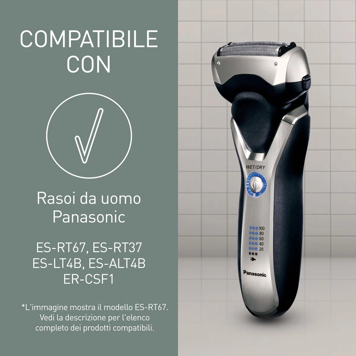 Panasonic WES9013Y1361 Lame di Ricambio per Rasoi Elettrici ES-LL41 ES-LL21 ES-GA21 ES-LT71, ES-LT31, ES-RT87, ES-RT67 e ES-RT47 Set Combinato Sistema a 3 Lame Acciaio Inox Giapponese all'Avanguardia