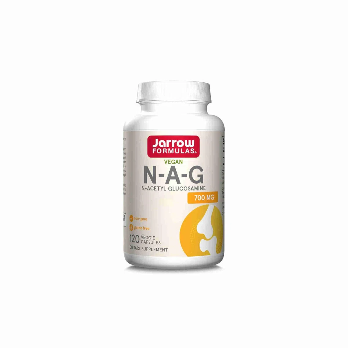 Jarrow Formulas, N-A-G (N-Acetil-D-Glucosamina), 700mg, 120 Capsule vegane, Testato in Laboratorio, Senza Glutine, Vegetariano, Non OGM