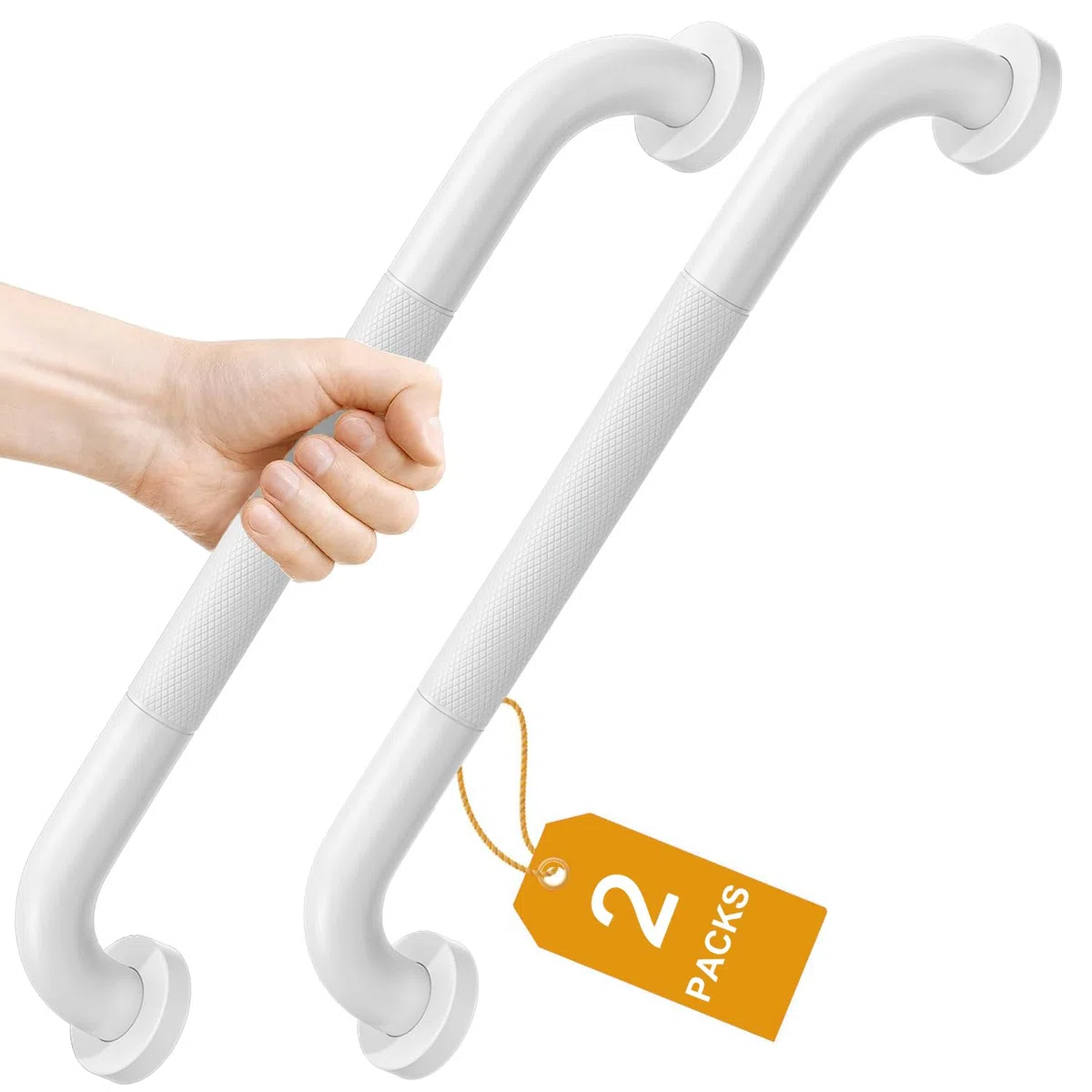 FANHAO 2 Pezzi Maniglione Bagno, 41 cm Maniglione Doccia SUS304 Acciaio Inossidabile, Antiscivolo, barra di sostegno per parete della vasca per Disabili Anziani Gravida Bambini