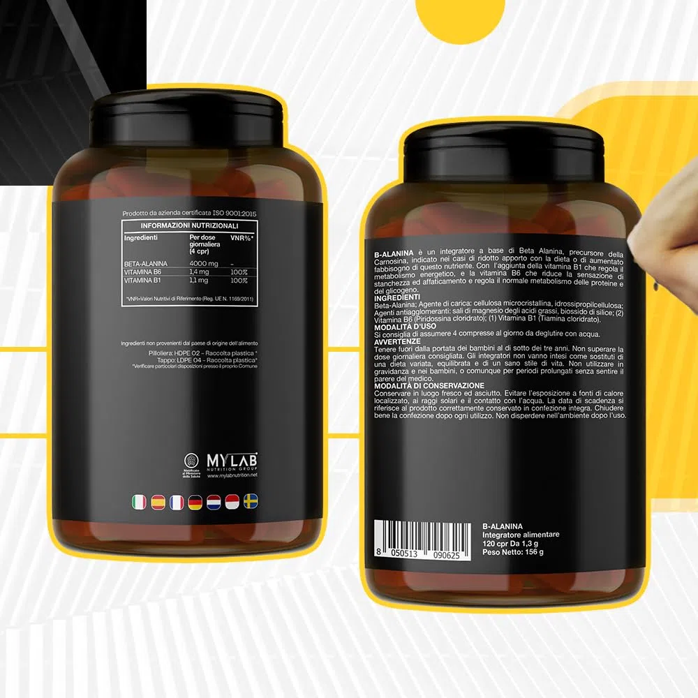 Beta Alanina 240 compresse da 1000mg | Integratore alimentare a base di B-Alanina con Vitamina B1, B6 ed E. Potente post workout per recupero muscolare T-Rex Integratori (120 Unità (Confezione da 2))