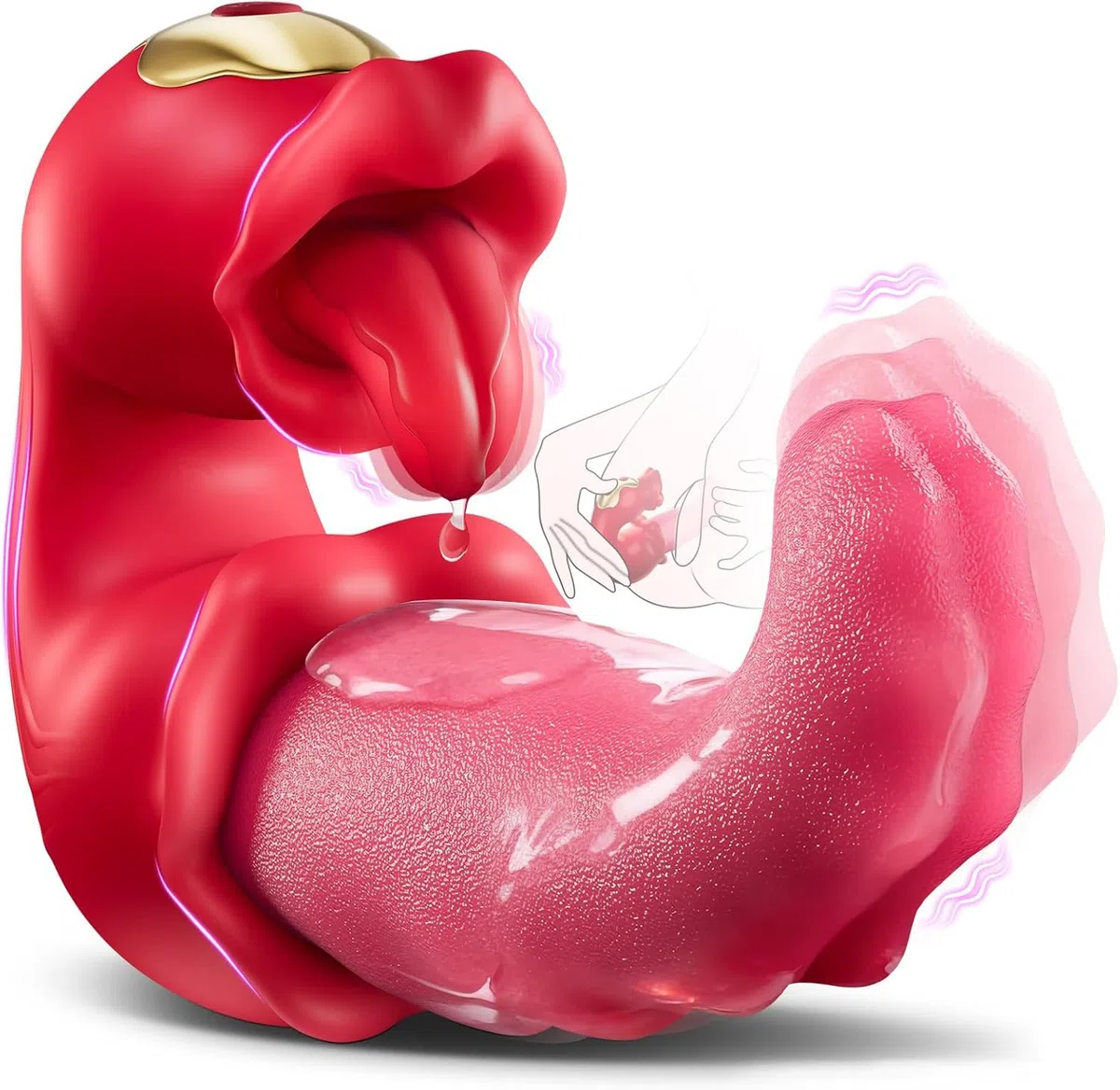 Sex toys con vibratori con lingua per donne – Con 10 modalità di leccata per il clitoride e 10 modalità vibrazione per l'oscillazione, vibrazione per donne con stimolatore del punto G e clitoride, ada