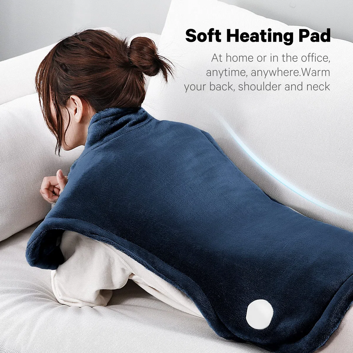 Termoforo Elettrico Cervicale e Spalle, Schiena, Cuscino Termoforo Elettrico 60 x 85 cm con 4 Livelli di Temperatura, 90 Min Spegnimento Automatico e Protezione Contro Il Surriscaldamento, Lavabile
