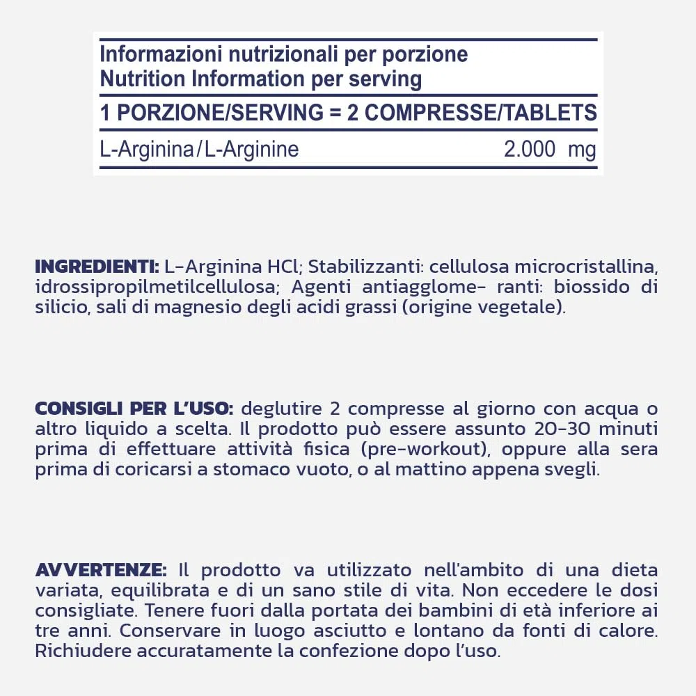 PROLABS – Arginina Arginine Pure (1000mg x Compressa) ad Alto Dosaggio, Integratore di Pura L-Arginina di Alta Qualità Pre Workout, Supporta GH e Pump Muscolare - Integratori 100% Vegan, 300 Compresse