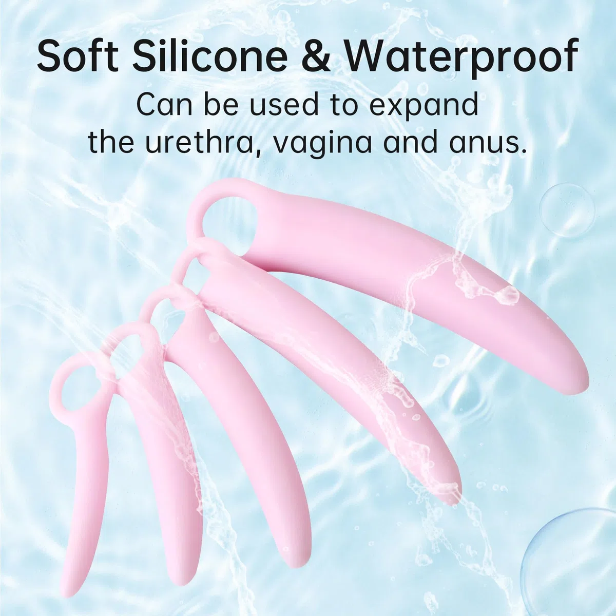 5 Pezzi Kit di Dilatatori Vaginali in Silicone Plug Vagina Plug Anale Set di Allenamento Ano Rosa per Uomini Donne Weimob