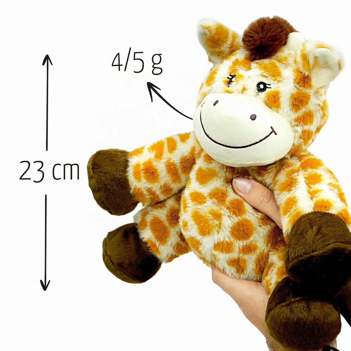 Peluche Riscaldabile al Microonde (23 cm) - Morbido e Caldo, Ideale per Alleviare le Coliche nei Neonati - Giraffa di Peluche da Abbracciare e Dormire - Sacchetto di Semi Estraibile
