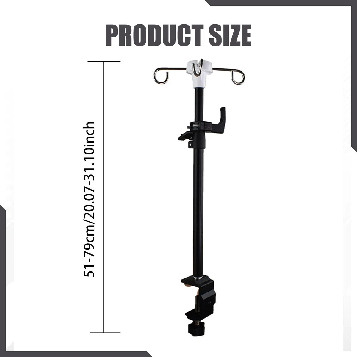 Sharplace Supporto per Asta Portaflebo con Morsetto Da Tavolo, Supporto per Tubo di Alimentazione, Supporto per Sacca per Flebo per Cliniche con Letto Pieghevol