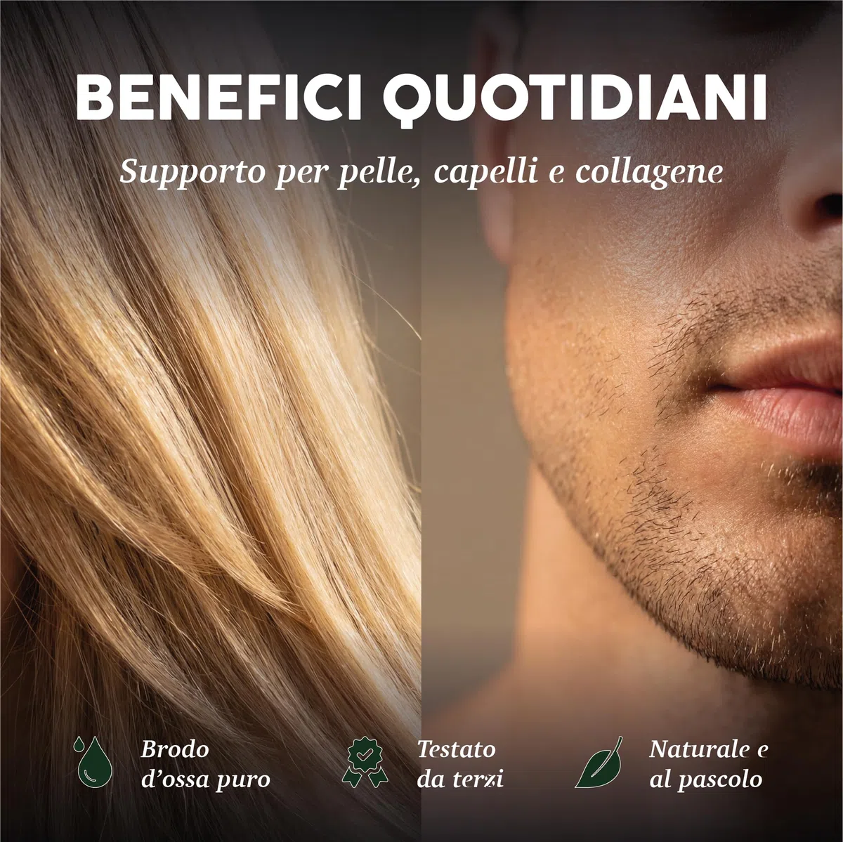 Polvere di brodo di ossa di manzo – 500 g – Origine UE Fed – Brodo osseo in polvere proteica collagene – crescita muscolare, salute delle ossa e qualità della pelle