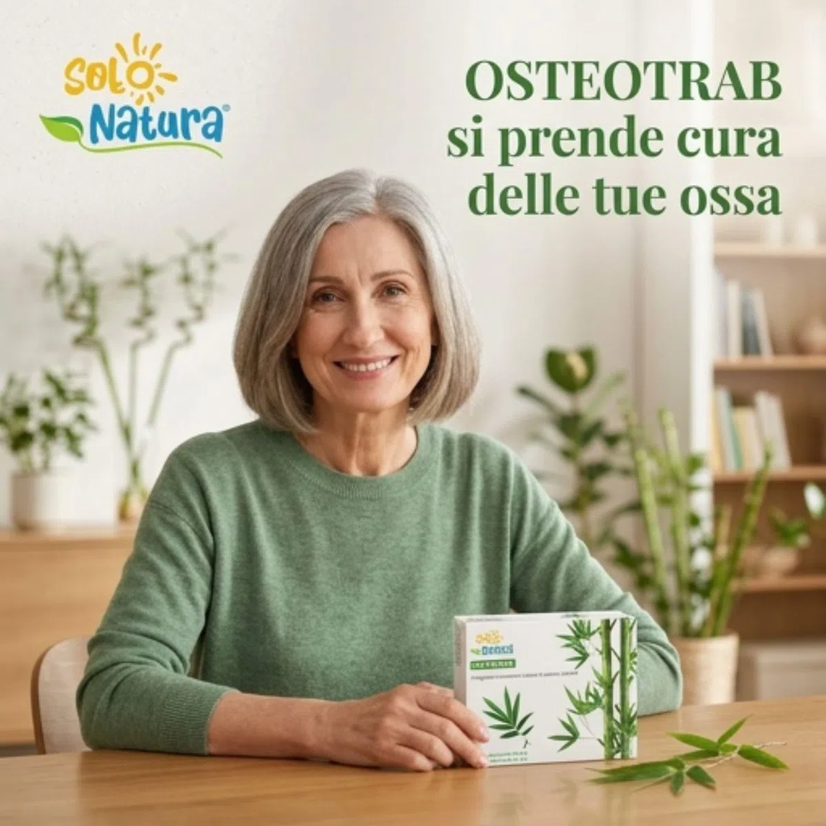 Solo Natura Integratore di Calcio e Vitamina D3 OSTEOTRAB. Integratore per la Salute di Ossa e Articolazioni, Formula con Magnesio e MSM per la Densità Ossea, 75 Compresse da 500 mg