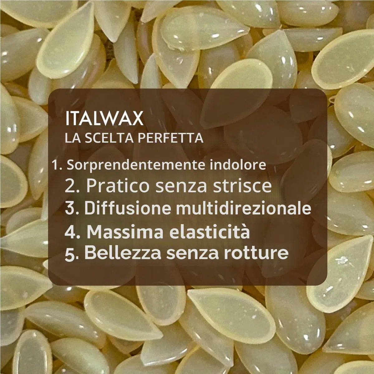 Italwax Cera a caldo naturale in granuli per depilazione professionale, 1 kg, Cera a caldo in granuli. Utilizzabile a bassa temperatura, molto morbida, Adatta per la zona bikini, gambe, braccia e viso