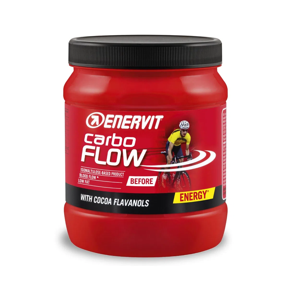 Enervit Carbo Flow Integratore Energetico Pre-Gara o Allenamento Intenso, con Isomaltulosio e Flavanoli del Cacao per Favorire una Performance Sportiva Ottimale, Vegan, Barattolo da 400g