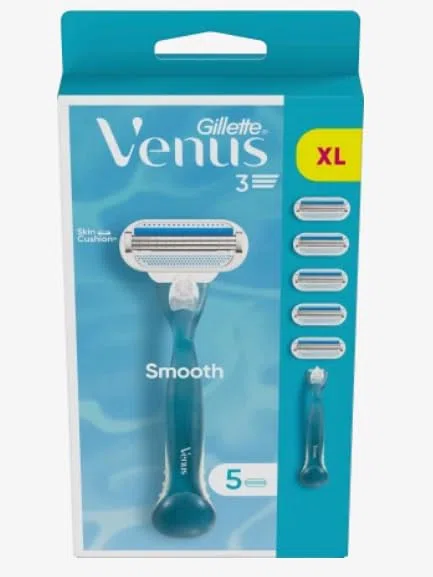 Gillette Venus Smooth - Lame per rasoio da donna, 5 lame di ricambio per rasoio da donna, colore: Blu