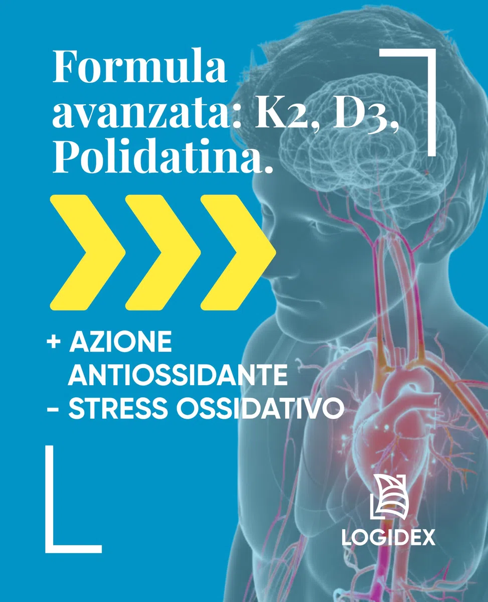 Loxicor K2 - Integratore Vitamina K con Polidatina Antiossidante (100mg), Vitamina D3 e Coenzima Q10 | Formula Avanzata per Cuore e Circolazione | 30 Compresse - Logidex