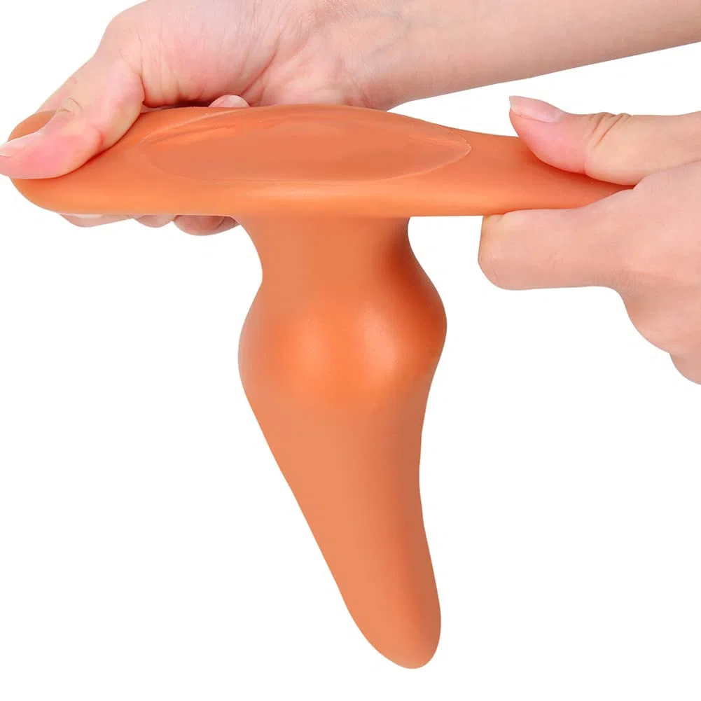 Plug Anale Plug Anale in Silicone Liquido Super Morbido Con Base Di Sicurezza, Dildo Anale D'oro Dilatatore Vagina Espansore Anale Giocattoli Sessuali Di Masturbazione per Uomini E Donne (XL)