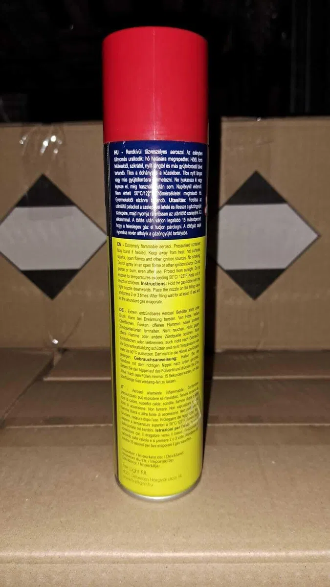 REPLOOD 12x Bomboletta 300 ML Gas Ricarica Accendini Butano con Adattatori per Ricaricare Accendino