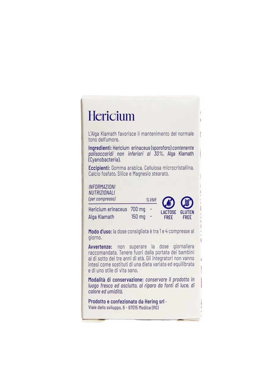 HERING PROLAC Hericium Integratore Alimentare con Alga Klamath, 90 Compresse da 1g
