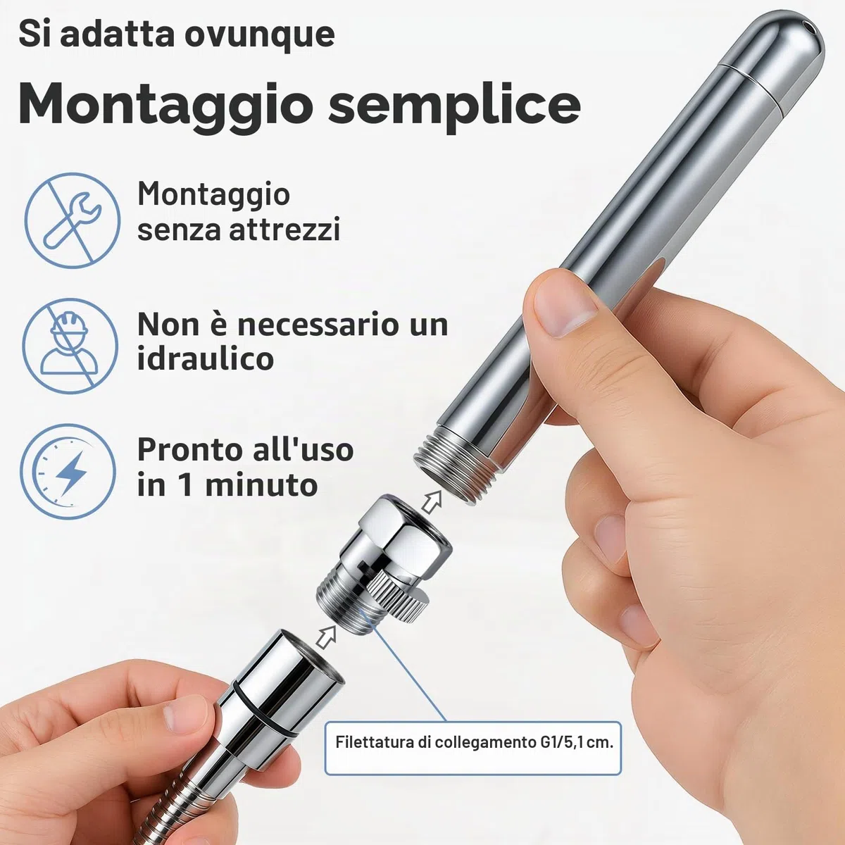 Set soffione doccia in metallo per lavaggio intestinale con regolatore di flusso, unisex, per la cura intima, per uomini e donne, inclusa borsa in velluto come accessorio doccia