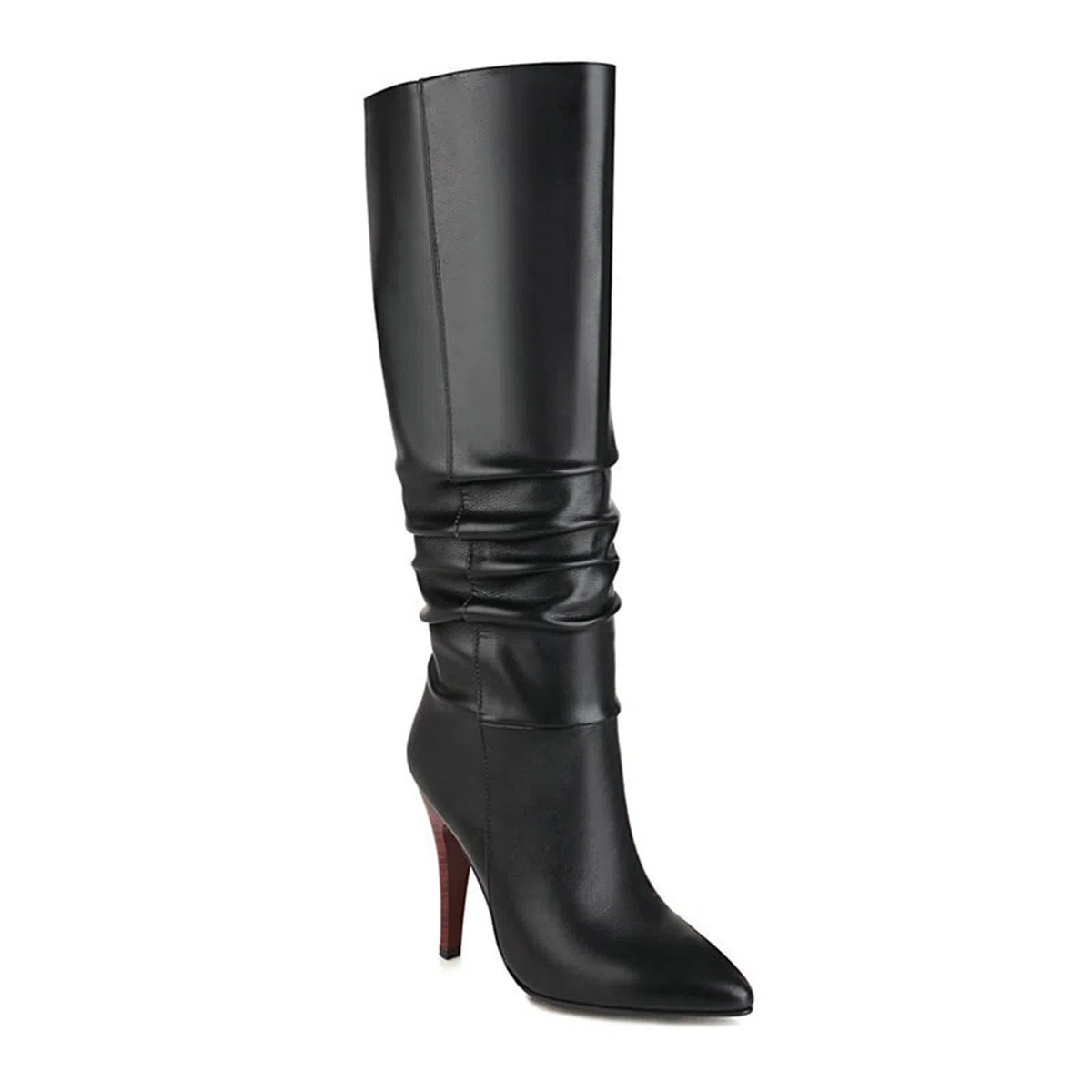 10CM/3.93IN Moda Punta Sexy Tacchi Alti Sexy Elegante delle Donne Nightclub Stivali Alto Ginocchio Alto Polacco Danza Stivali