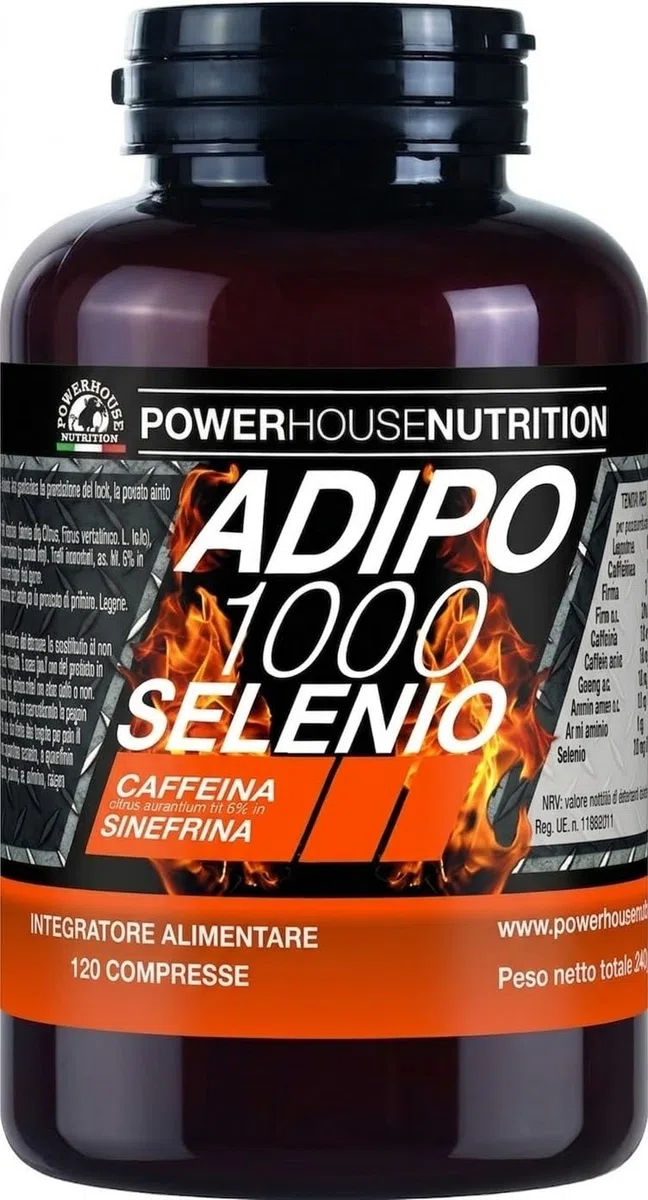 Integratore Alimentare con Caffeina Naturale e Selenio – ADIPO 1000 SELENIO – Supporto per Energia e Vitalità – Made in Italy – 120 Compresse