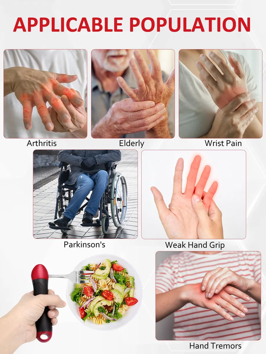 Set di posate per disabili, per mani artritiche, piegabili a 180°, aiuti per la vita, artrite per tremori alle mani, utensili da viaggio per disabili, anziani, adulti