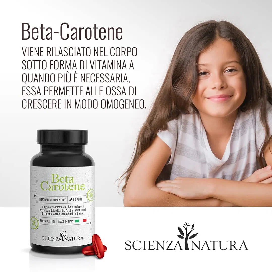 ScienzaNatura - Betacarotene per Abbronzatura Forte - Integratore per Attivatore Abbronzatura, Occhi e Pelle Made in Italy - 90 Perle