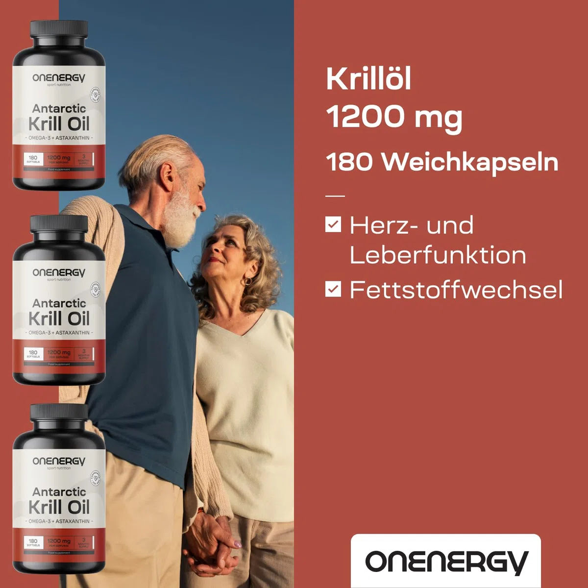 Olio di Krill 1200 mg - Omega-3, Colina e Astaxantina - 180 Capsule Molli - Olio di Krill Antartico- Funzione Cardiaca e Epatica - Supporto al Metabolismo dei Grassi -Senza Glutine e Lattosio