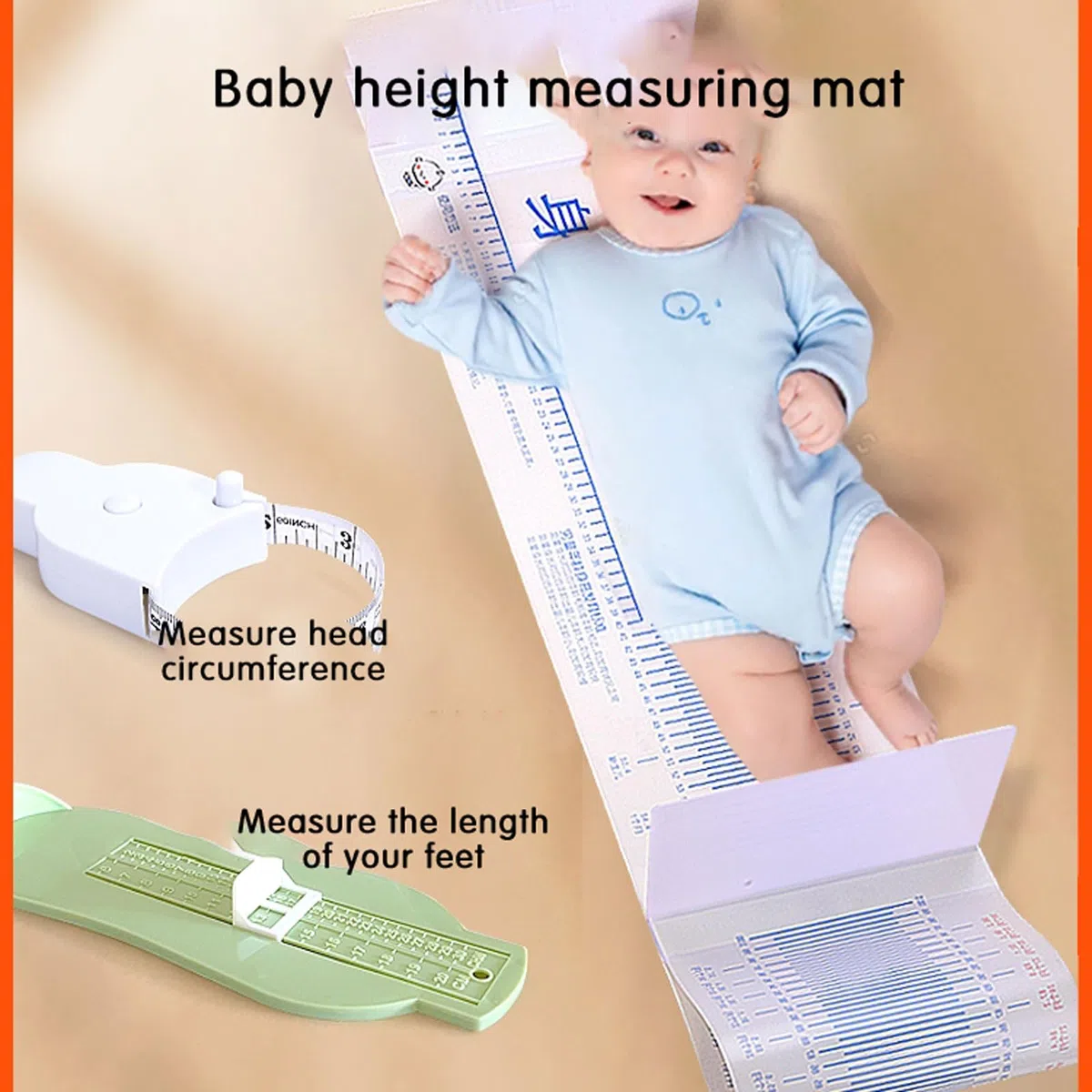 Tappetino Per Misurare L'altezza Bambino Tappetino Misuratore Neonato Bambino Tappetino Per Misurare Misurazione Sicuro Tabella Grafico di Crescita Lavabile Per Bambini per record Crescita Neonato
